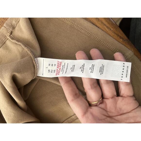 Topshop Women's Sleeveless Tan Tank Top - Size L - Picture 3 of 5